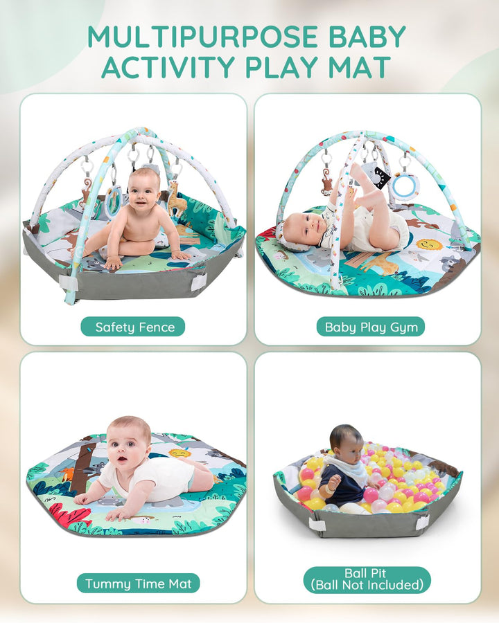 Spielbogen Baby 4-in-1 mit Spieldecke und 6 Sensorspielzeugen - Bild 4