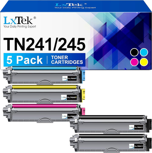 Toner-Set kompatibel TN241/TN245 5er-Pack fuer Brother-Drucker
