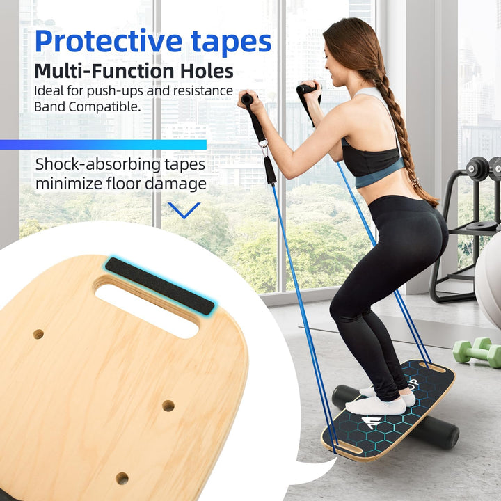 Balance Board mit Rolle Holz 15-lagig bis 200 kg Fitness &amp; Koordination - Bild 7