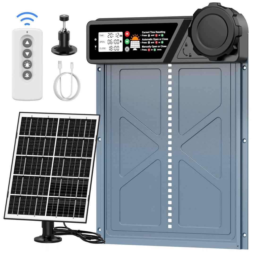 Automatische Hühnerklappe Solar mit Timer und Fernbedienung 24x27,5cm