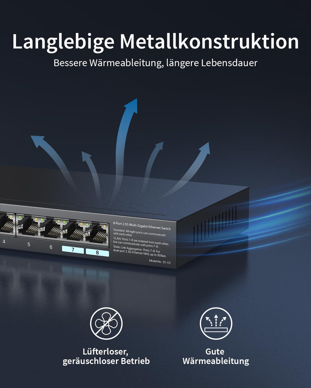 Netzwerk Switch 8-Port 2,5 Gbit/s mit VLAN &amp; Link Aggregation - Bild 6