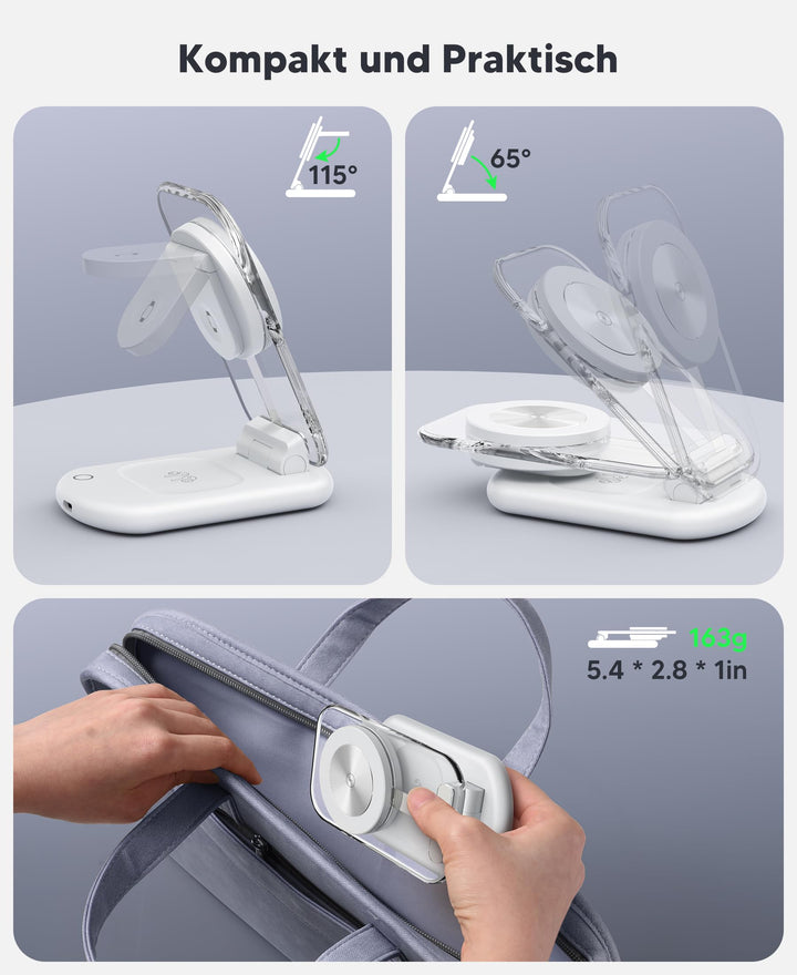 3-in-1 Ladestation MagSafe iPhone Apple Watch AirPods faltbar 2er Set - Bild 7