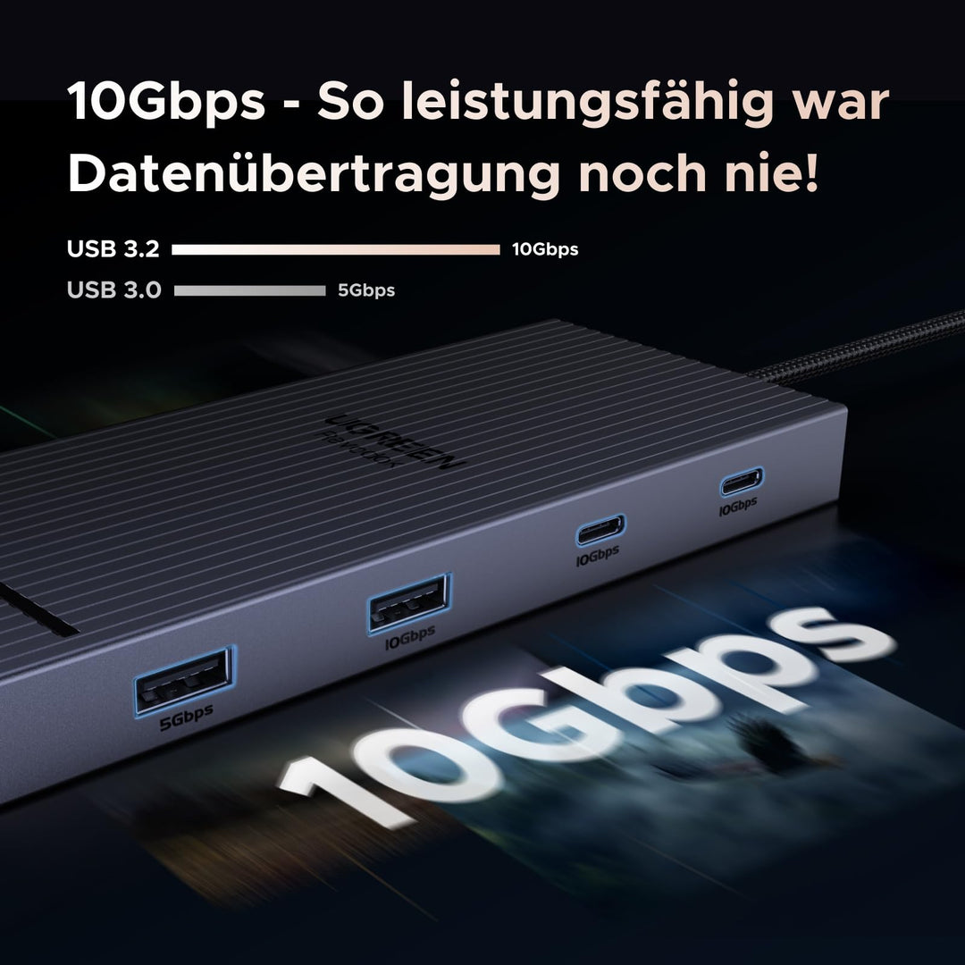 USB-C Docking Station Dual HDMI 4K@60Hz 10Gbps 100W PD - Bild 5