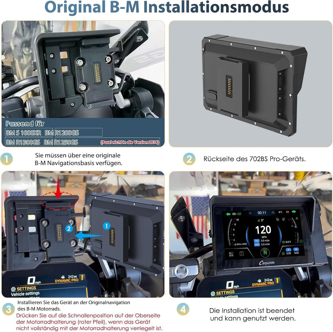 Motorrad CarPlay Bildschirm für BMW R1200GS R1250GS S1000XR R1300GS Wonder Wheel - Bild 7