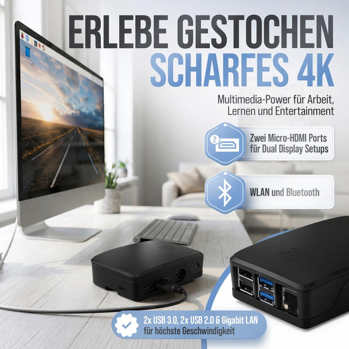 Raspberry Pi 4 Starter Set 8GB RAM 64GB mit Gehäuse &amp; Netzteil - Bild 6