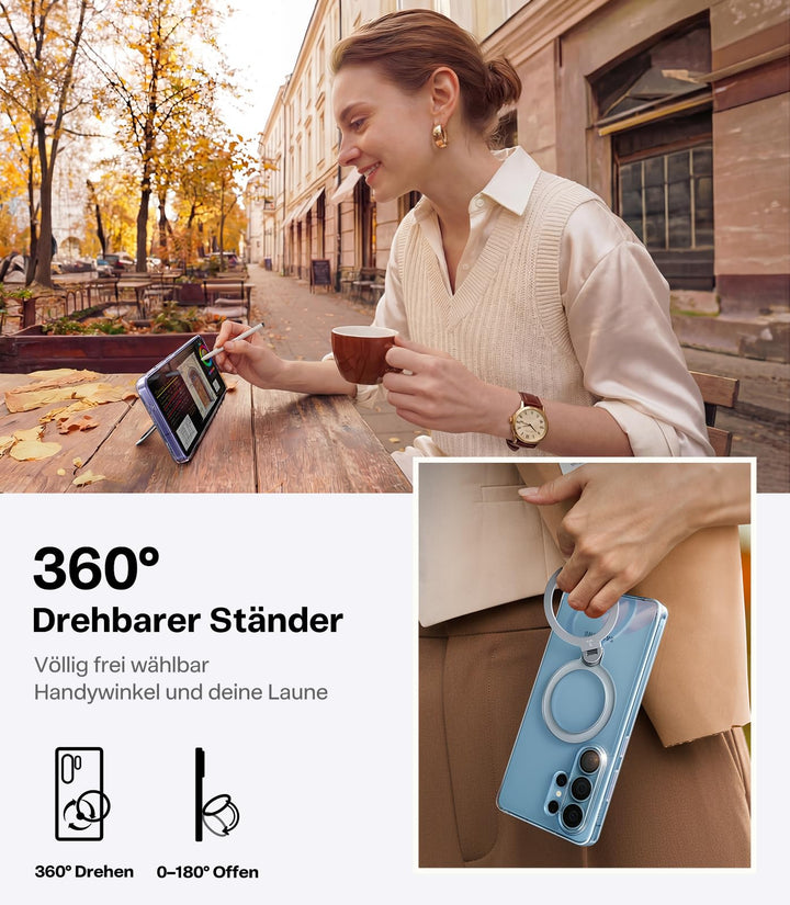 Handyhülle Samsung Galaxy S26 Ultra Klar 360° Magnet-Ständer - Bild 4