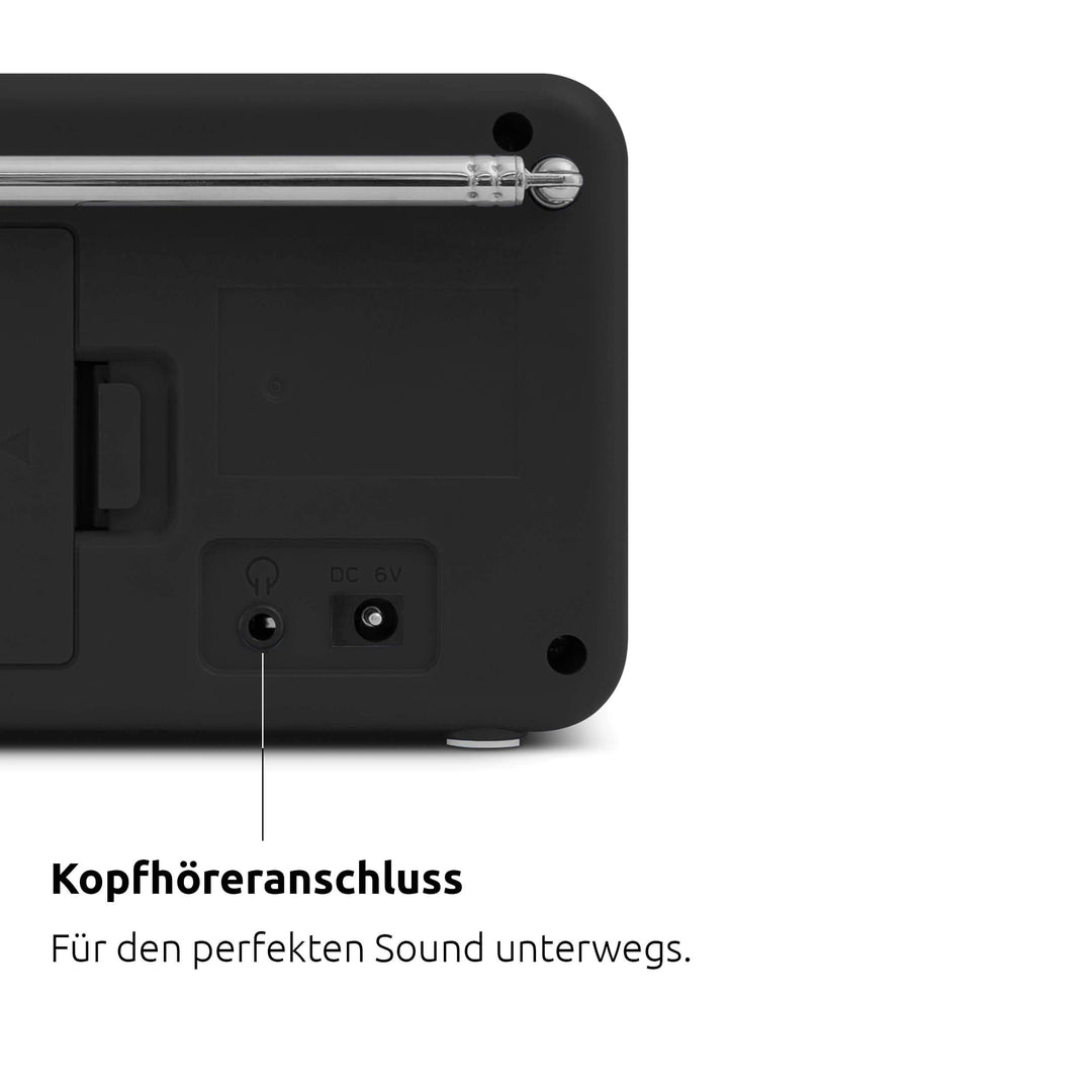DAB+ Radio tragbar mit UKW, Kopfhörerausgang, 1W, schwarz - Bild 6