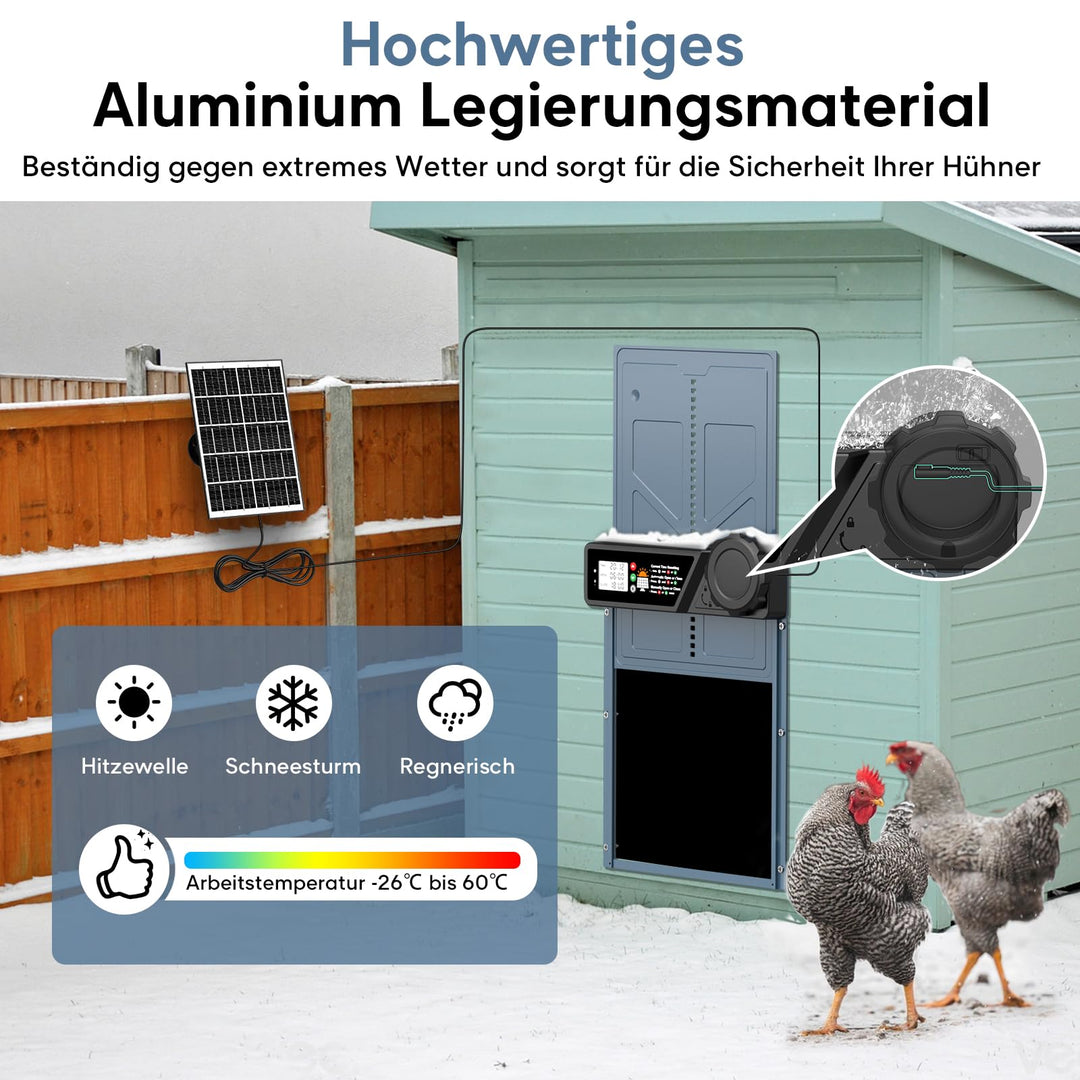 Automatische Hühnerklappe Solar mit Timer und Fernbedienung 24x27,5cm - Bild 8