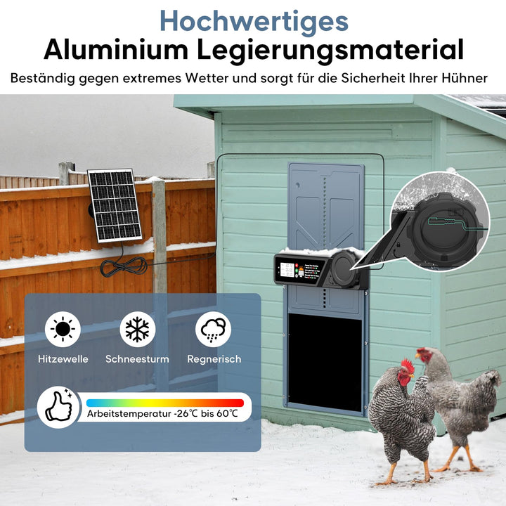 Automatische Hühnerklappe Solar mit Timer und Fernbedienung 24x27,5cm - Bild 8