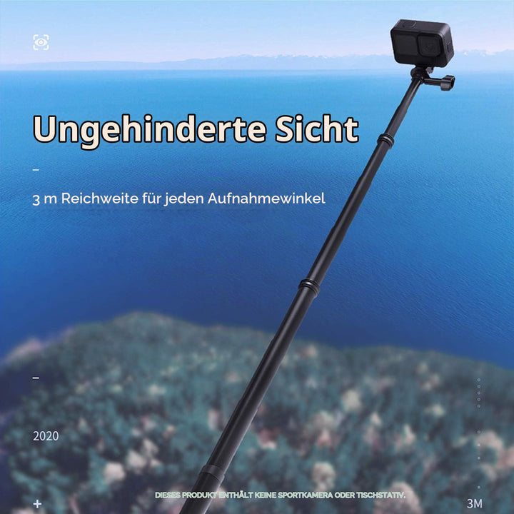 Selfie Stick Kohlefaser ausziehbar 44–300 cm für Action Cam - Bild 6