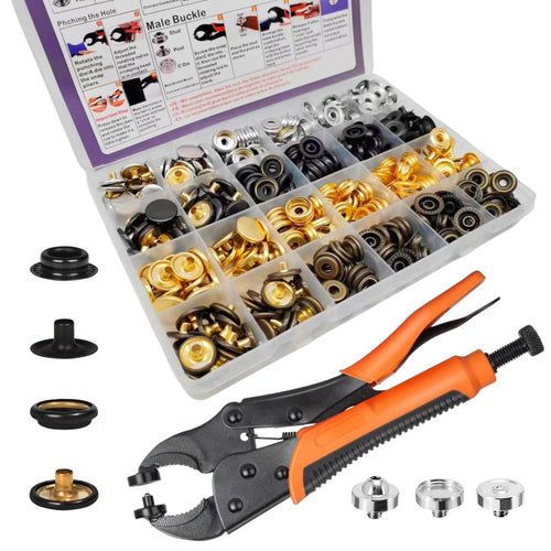 Druckknöpfe Metall 15 mm 100 Sets mit Zange für Stoff und Leder