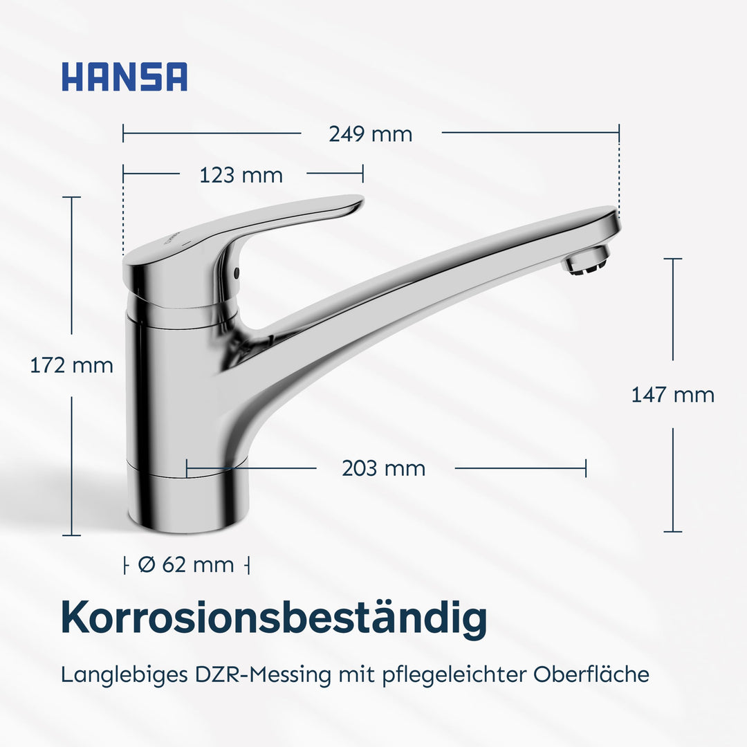 Küchenarmatur Chrom schwenkbar 150° Einhebel mit Wassersparfunktion - Bild 8