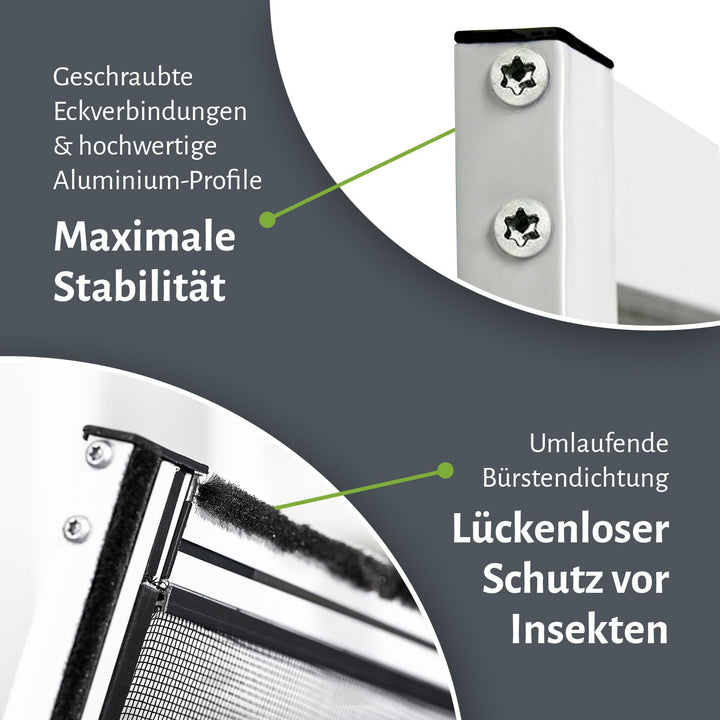 Fliegengitter bodentiefe Fenster Aluminium Slim 130x220 cm anthrazit - Bild 4
