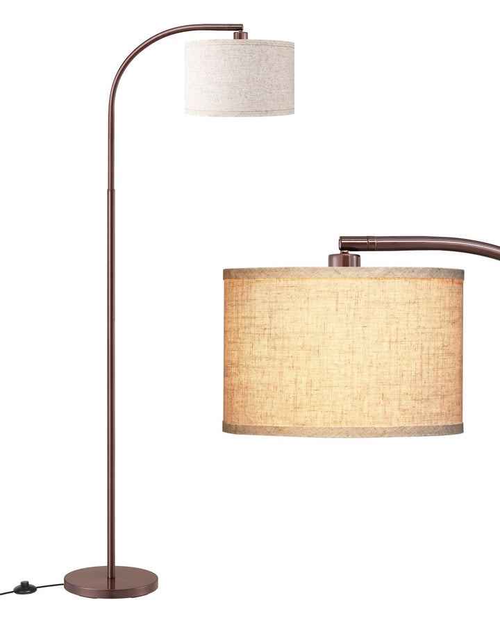 Stehlampe Leinenschirm Bogenlampe 161 cm E27 für Wohnzimmer
