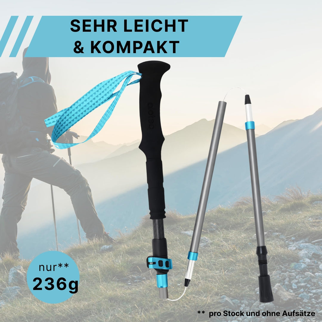 Wanderstöcke faltbar Carbon-Zicral Hybrid 110-130 cm ultraleicht - Bild 6