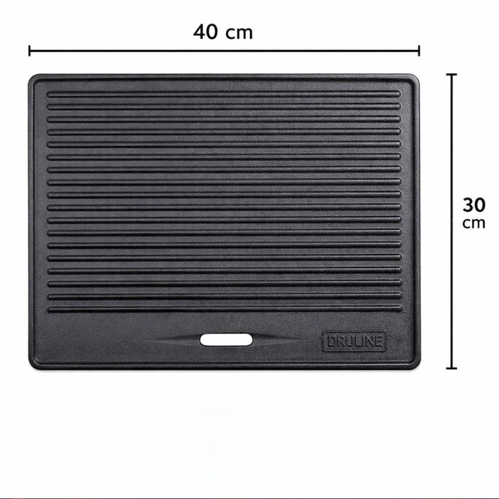 Gusseisen-Wendeplatte 2-in-1 geriffelt &amp; glatt 40x30 cm Gasgrill - Bild 3