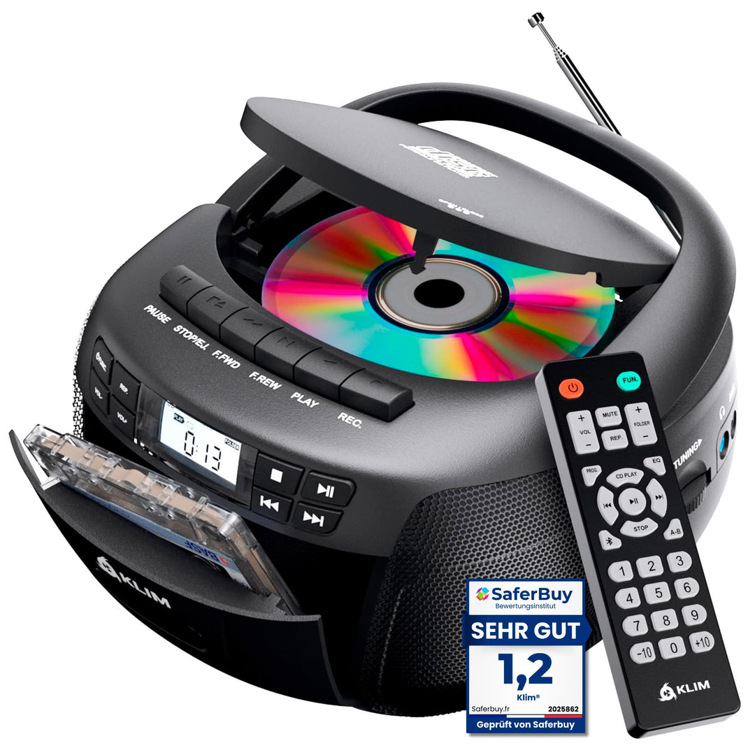 Boombox mit CD-Player, Kassette, Radio, Bluetooth 5.1 und USB