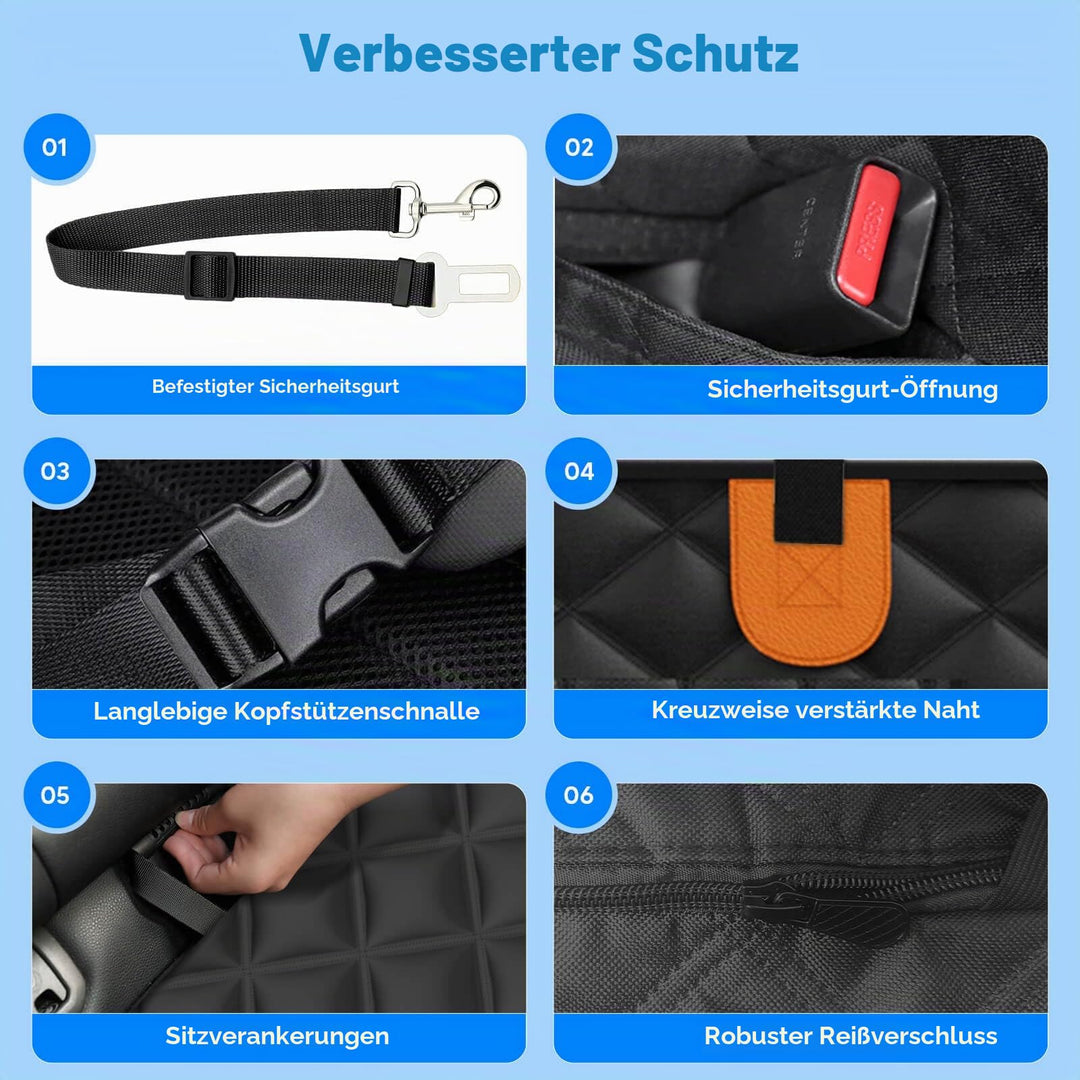 Hundedecke Auto Rücksitz mit Hartboden Seitenschutz 131x62cm - Bild 7
