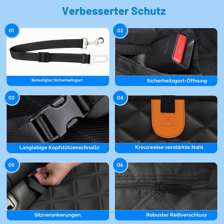 Hundedecke Auto Rücksitz mit Hartboden Seitenschutz 131x62cm - Bild 7