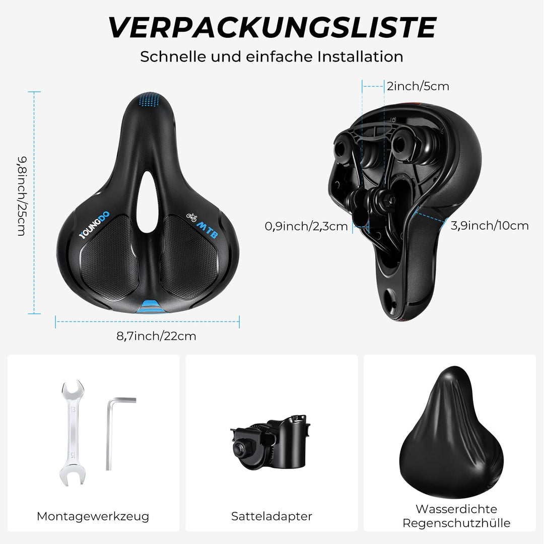 Fahrradsattel ergonomisch mit Mittelrillen-Entlastung für Damen &amp; Herren - Bild 6