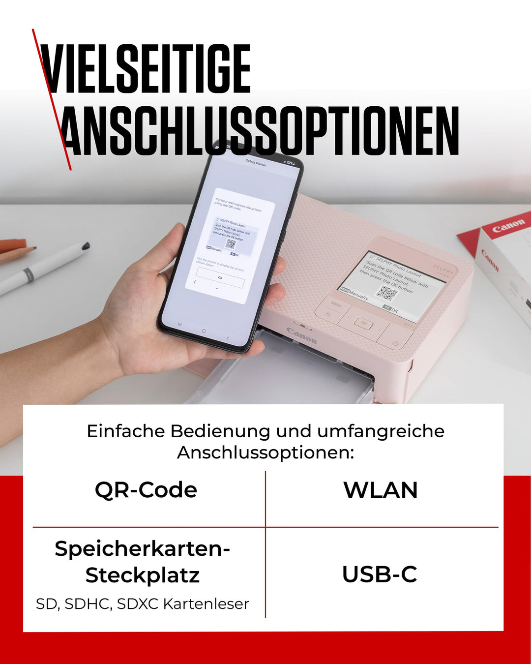 Fotodrucker WLAN Thermosublimation Postkartenformat mit 54 Blatt Papier - Bild 7