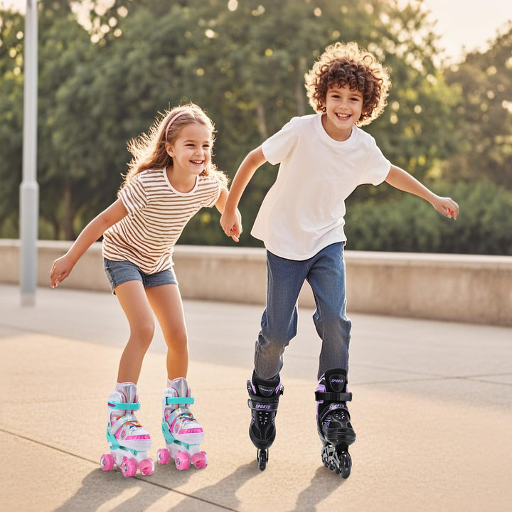 Inline Skates Kinder verstellbar 4 Grössen leuchtende Räder EU32-36 - Bild 7