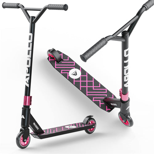 Stunt Scooter Kinder 100mm PU-Rollen ABEC-9 Alu-Frame Schwarz/Pink