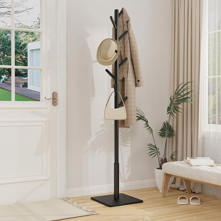 Garderobenständer Massivholz höhenverstellbar schwarz 30x180cm - Bild 2