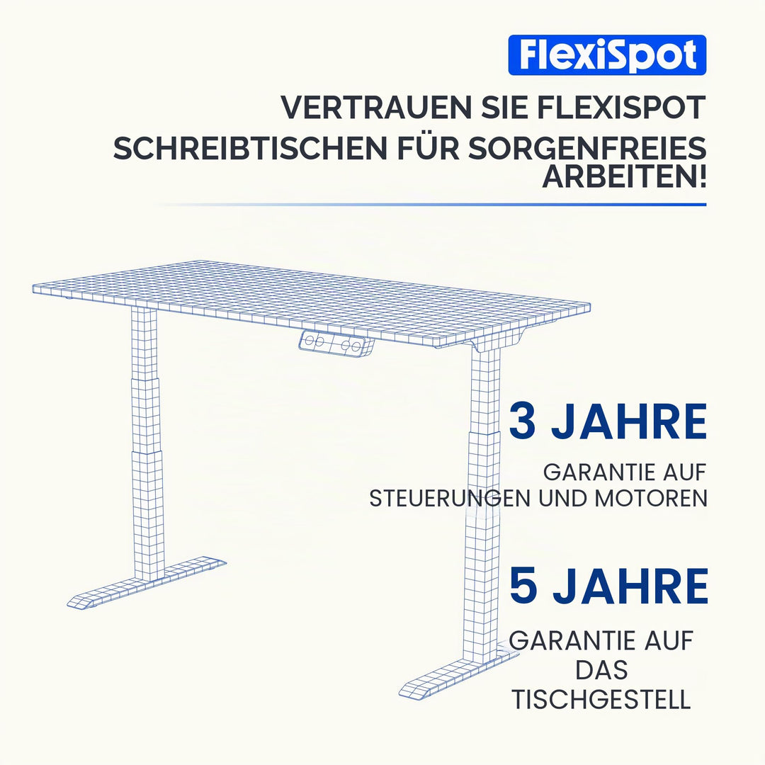 Höhenverstellbarer Schreibtisch Elektrisch 120x60cm Stahl Weiss - Bild 9