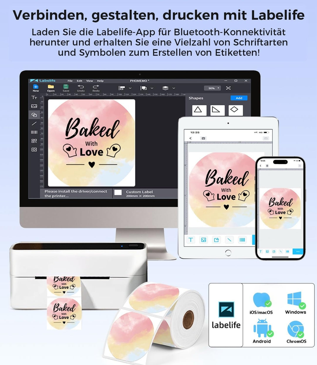 Etikettendrucker Bluetooth Thermodruck 4x6 für DHL DPD E-Commerce - Bild 7