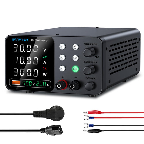 Labornetzteil regelbar 0-30V 0-10A mit USB-Schnellladung 3 Speicher