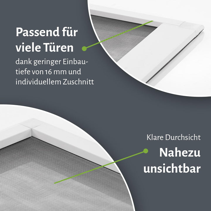 Fliegengitter Tür Alurahmen mit Türschliesser und Trittschutz - Bild 2