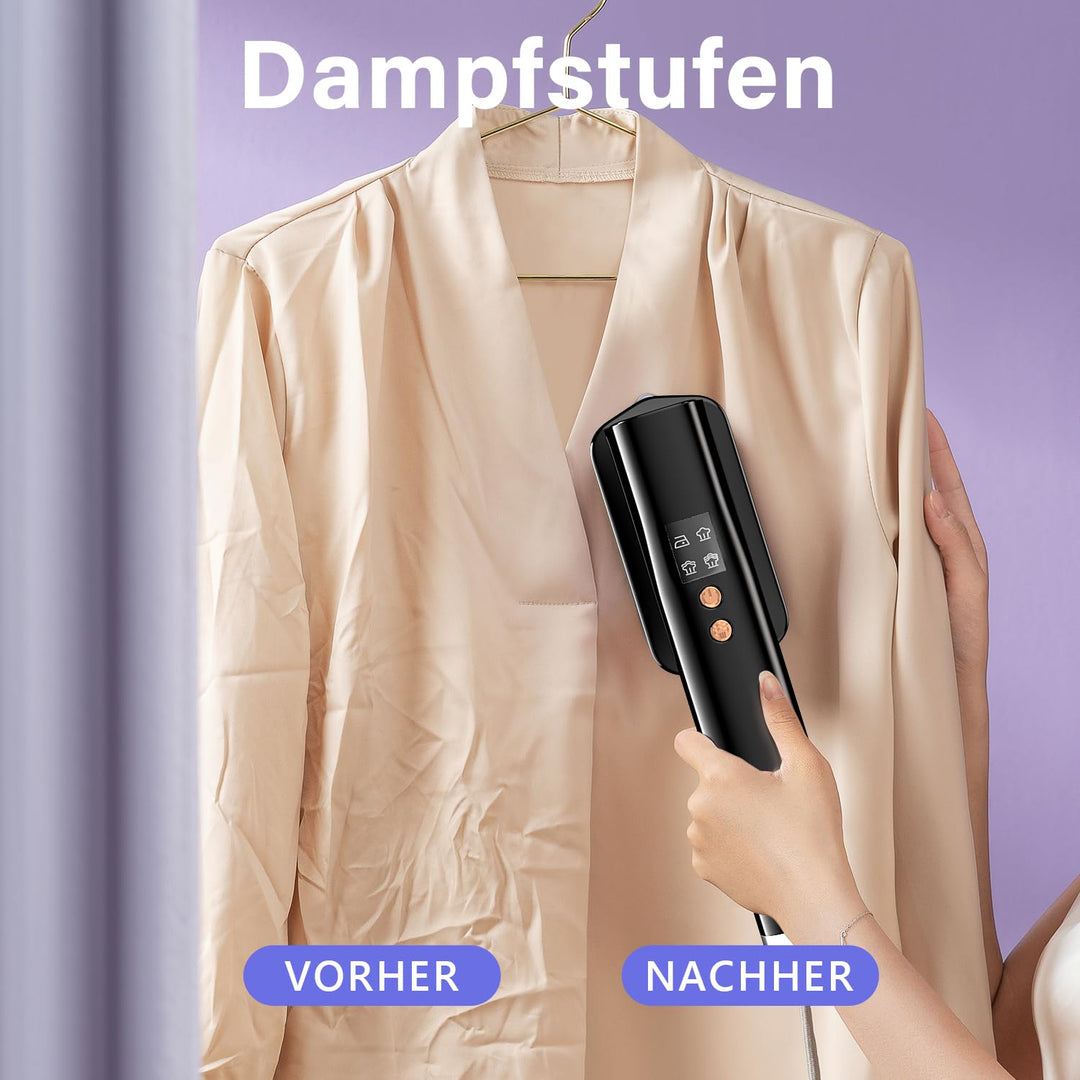 Dampfglätter 2-in-1 mit Dampfbürste 1000W 100ml Tank reisefertig - Bild 2