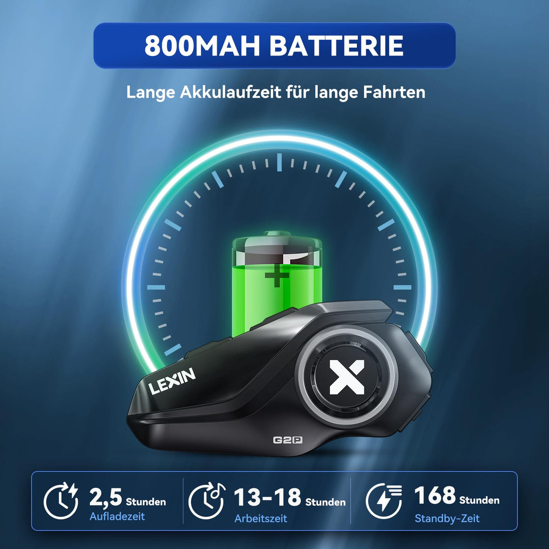 Motorrad Bluetooth Headset 6-Wege 1000m Reichweite IP67 Doppelpack - Bild 5