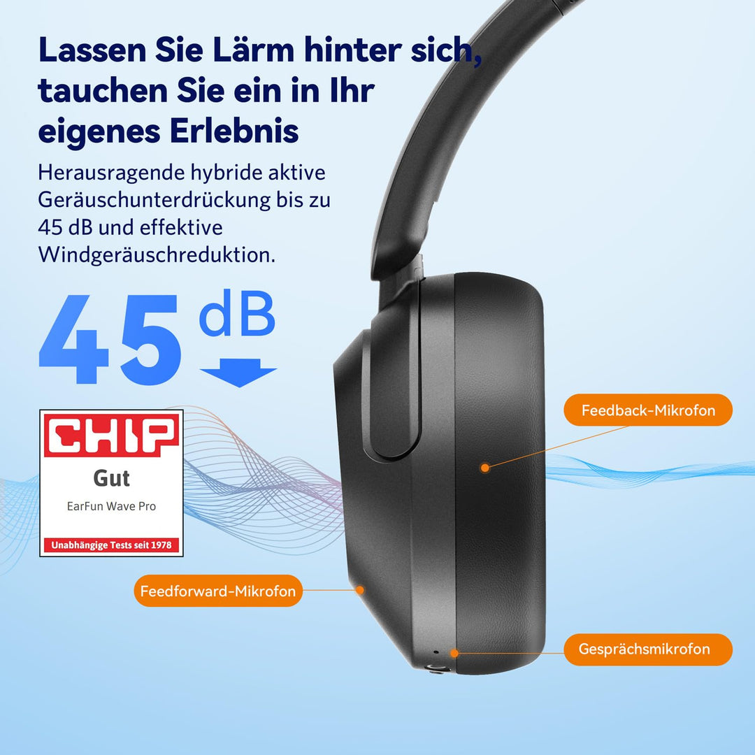 Over-Ear Kopfhörer Bluetooth ANC 45dB LDAC 80h Akku - Bild 2