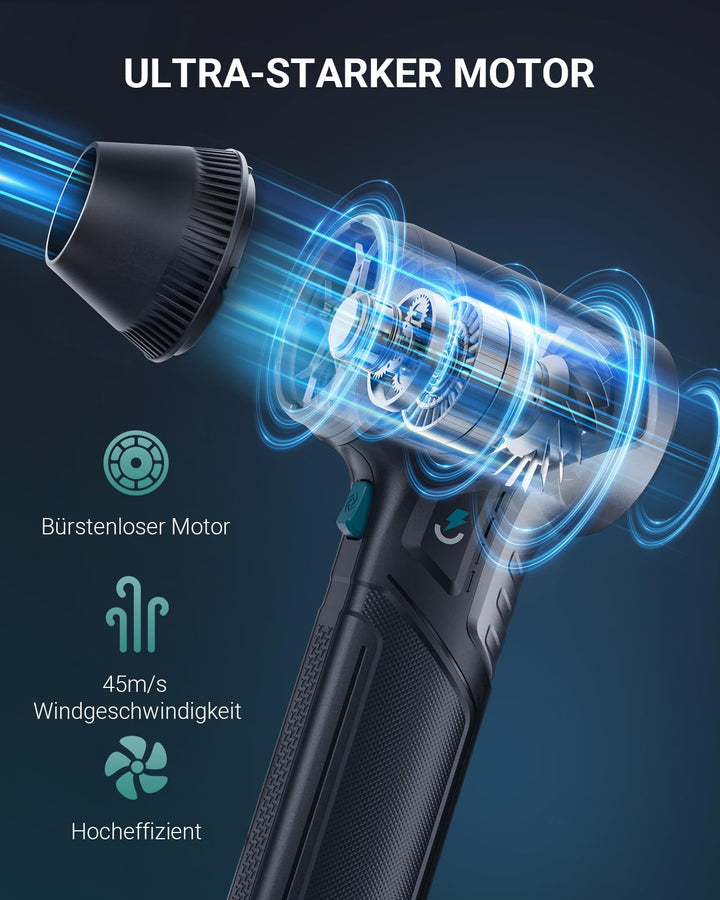 Elektrischer Druckluftgebläse 800g kabellos wiederaufladbar USB-C - Bild 3