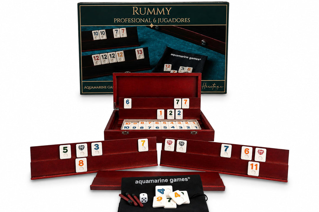 Rommé Holz-Set für 6 Spieler mit Etui und Ständer - Bild 7