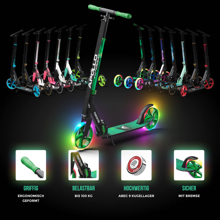 Cityroller LED-Räder klappbar höhenverstellbar 120–190 cm - Bild 6
