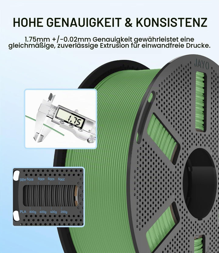 PLA Matt Filament 1.75mm Schwarz 4x 1.1kg Spulen Vorteilspack - Bild 8