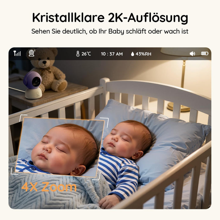 Babyphone mit Kamera 2K/3MP WLAN 5-Zoll-Monitor mit App iOS Android - Bild 8