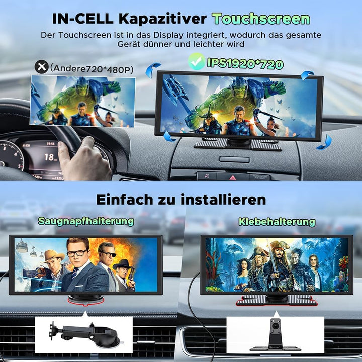CarPlay Display 10,25 Zoll Wireless mit Dashcam 2.5K – Android Auto - Bild 8