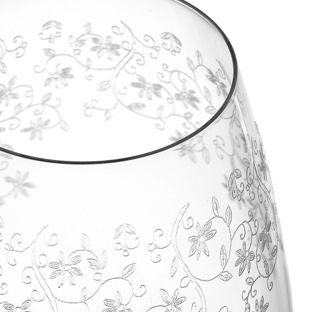 Weissweingläser 6er-Set Blütenranken-Gravur spülmaschinenfest 410 ml - Bild 4
