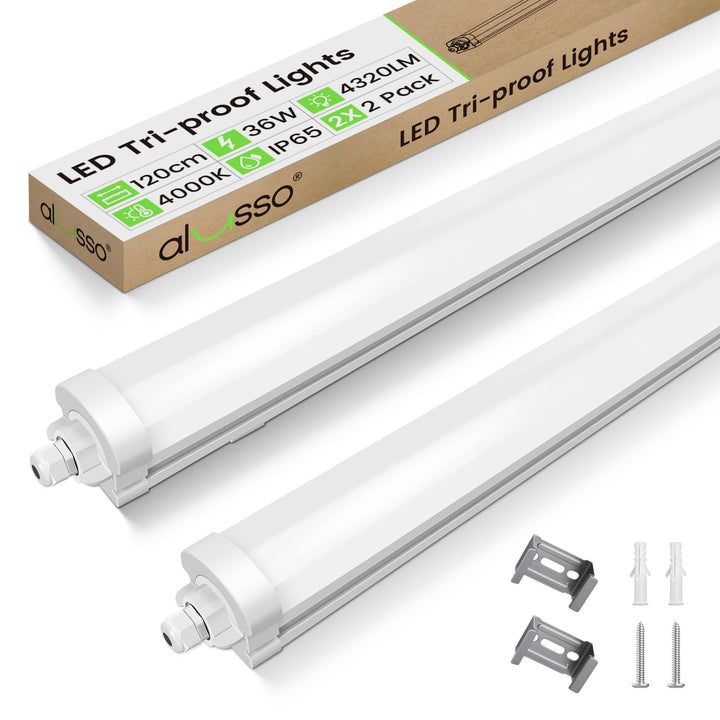 LED Feuchtraumleuchte 120 cm 4000K IP65 Neutralweiss 2er-Set