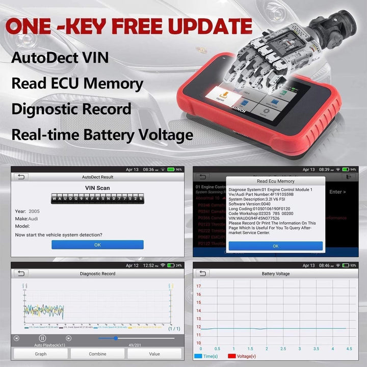 OBD2 Diagnosegerät 7 Reset-Funktionen 5-Zoll Touch lebenslange Updates - Bild 7