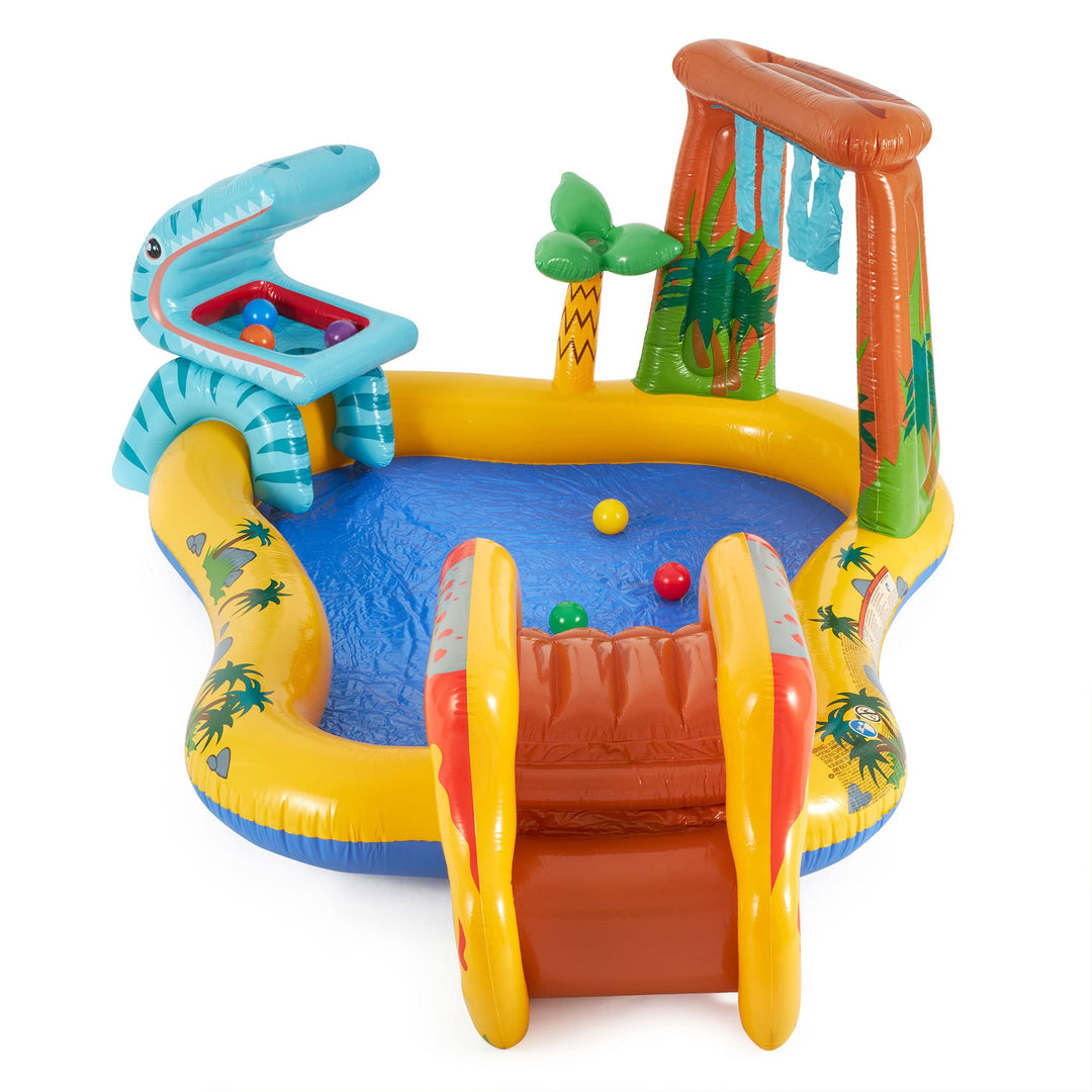 Aufblasbarer Wasserspielplatz Dinosaurier mit Rutsche und Sprinkler 249x191x109 cm - Bild 8