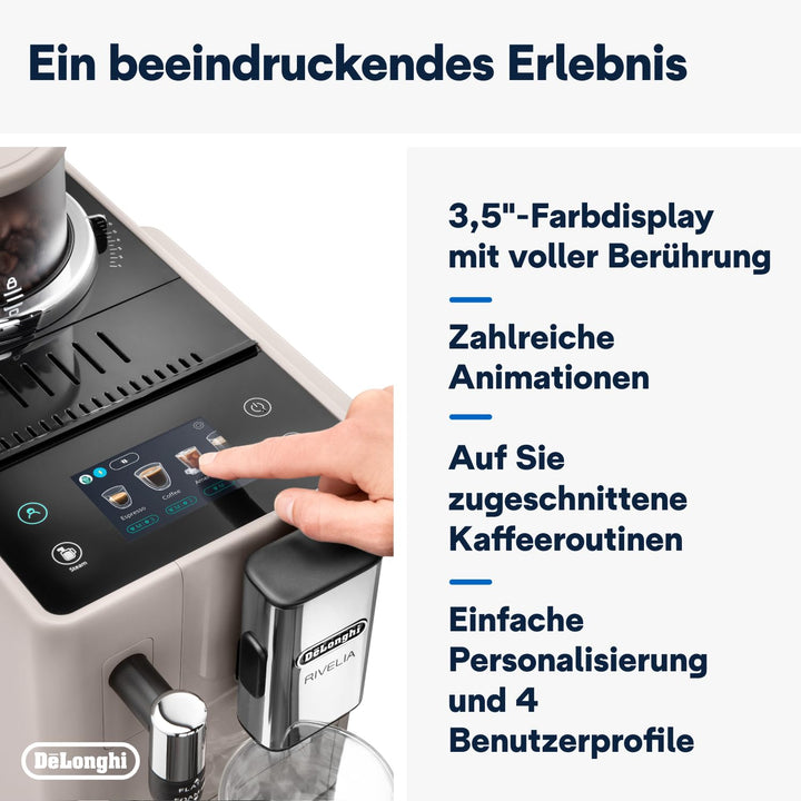 Kaffeevollautomat 8 Getränke Touch-Display Bohnenwechsel kompakt Beige - Bild 7