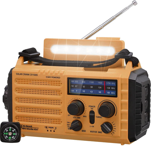 Notfallradio Solar Kurbel AM/FM/SW 5000mAh Powerbank LED Camping