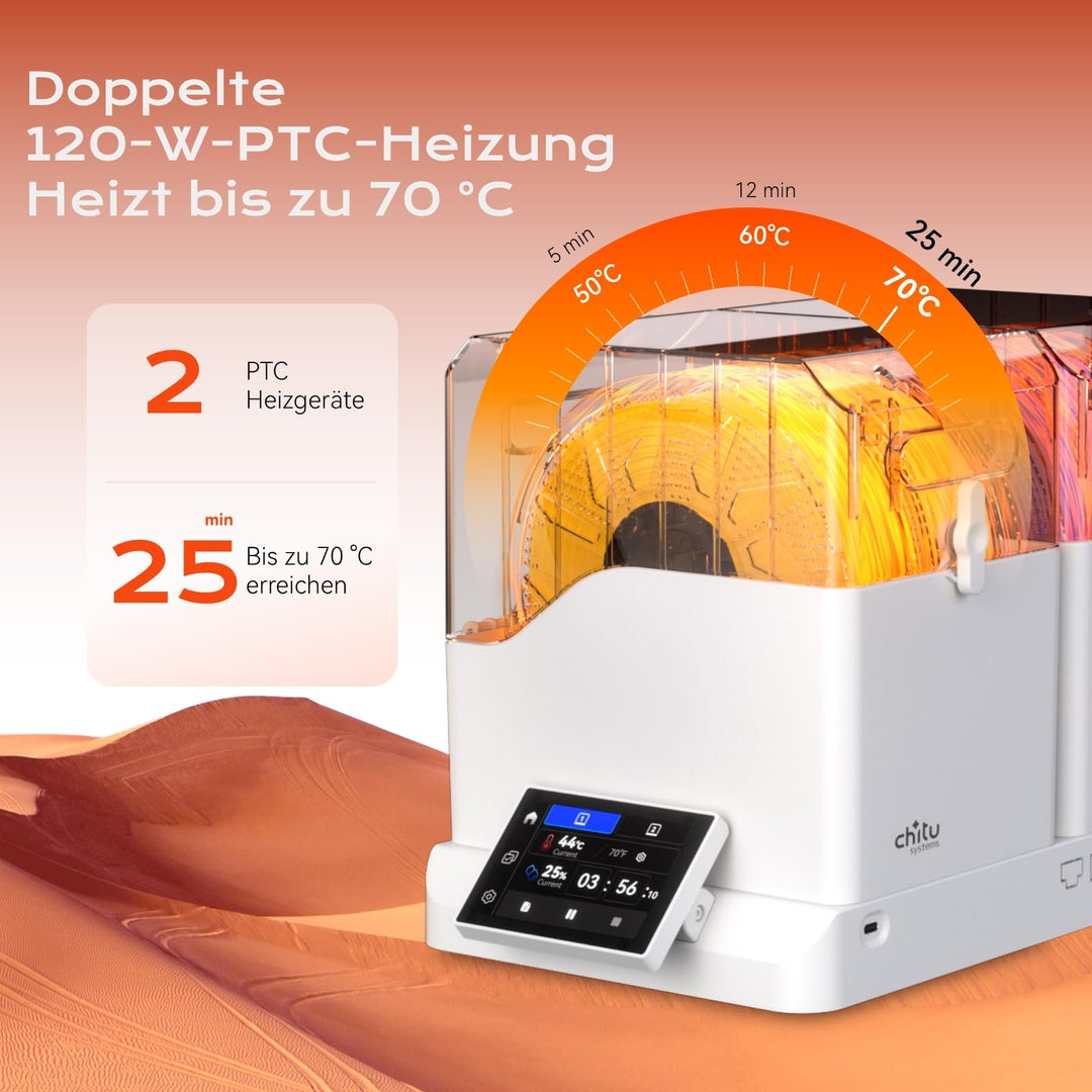 Filament Trockner 4 Spulen 2 Kammern für 3D Drucker PLA ABS PETG - Bild 6