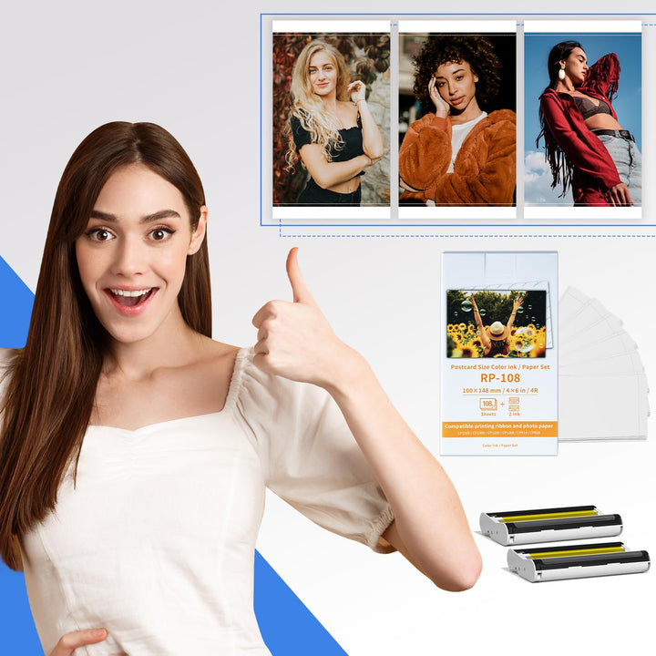 Fotopapier mit Farbband 10x15cm 108 Blatt fuer Canon Selphy - Bild 5