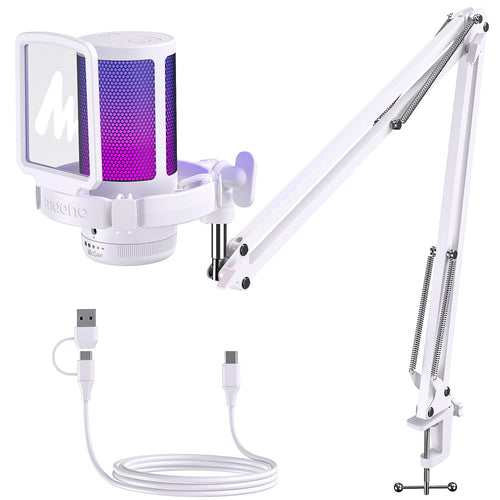 Gaming Mikrofon USB mit RGB, Nierencharakteristik, Galgenarm & Pop-Filter
